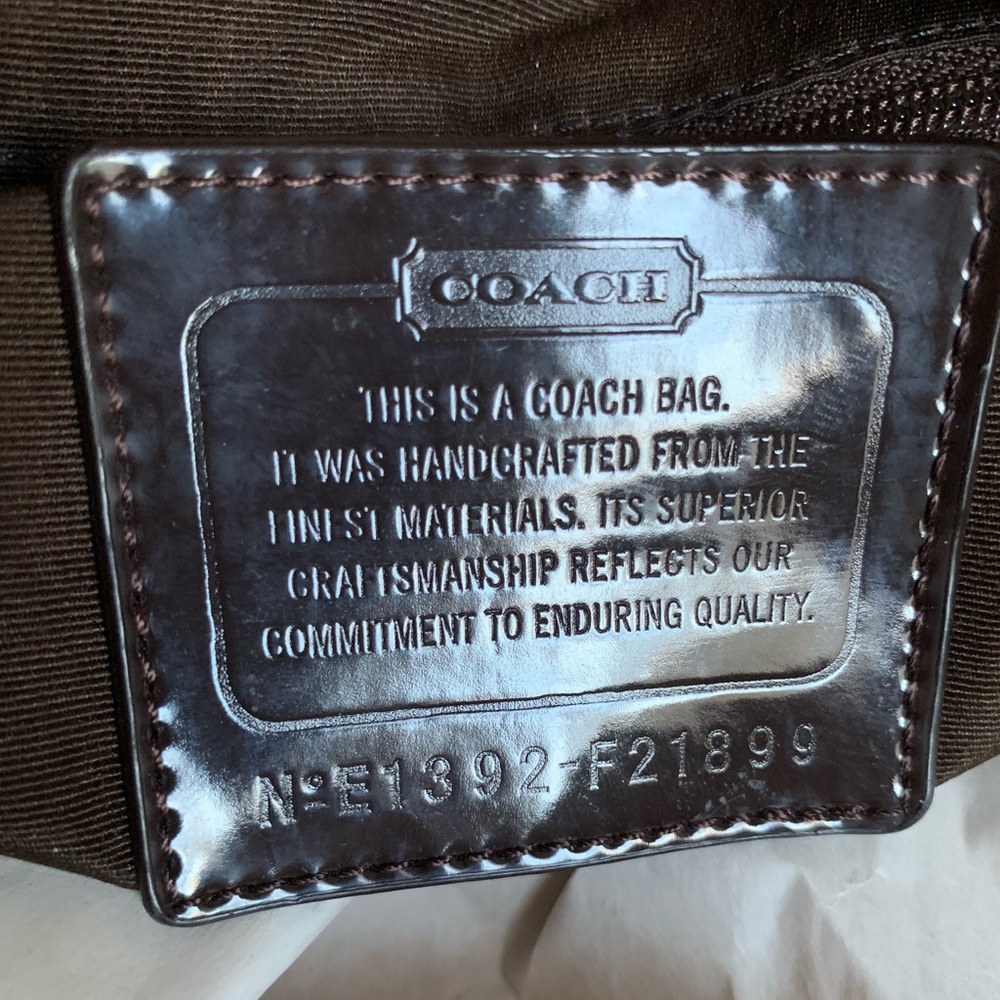 ❌SOLD❌Coach signature striped pocket tote - Picture 8 of 9